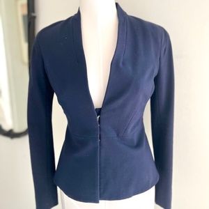 Diane Von Furstenberg  Crpped Blazer in Blue Viscose Navy blue